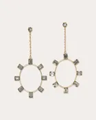 Alanna Stone Drop Earrings | GOLD GRAPHITE