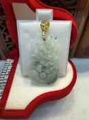 5) Real Jade Pendant for Year of the Dragon (with 925 sterling silver gold plated clasp)