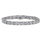 28.15ct. Diamond Tennis Bracelet Set In 14K White Gold, Round Cut