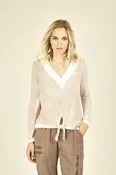 V Neck Tie Front Knit Top |  Vintage Havana