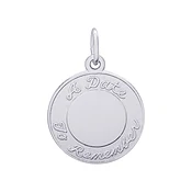 A Date to Remember Charm in Sterling Silver