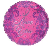I Love You Balloon Damask Floral