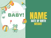 Baby - Green - Yard Sign