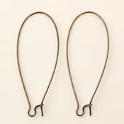 Antique Brass - 2 Inch Kidney Wires - 25 Pair