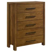 Adderley 5-drawer Bedroom Chest of Drawers Warm Brown