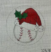 Baseball W/ Santa Hat