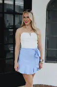 BABY BLUE GAME DAY RUFFLE SKIRT
