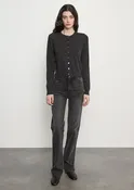 Cashmere Shrunken Cardigan | Charcoal