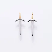 14K Gold Plated Dagger Stud Earrings