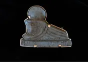 14k Egyptian Revival turquoise ancient remenant pin