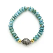 Hayley Style Amazonite Diamond Shell Bracelet