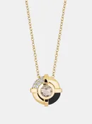 A Touch Of Sugar Necklace - Morganite and Black Onyx