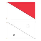 2 Color Horizontal Flag with Diagonal Panels- Customizable Property Flag - PFS 104