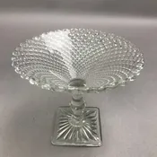 Antique Anchor Hocking Miss America Clear Glass Compote (5")