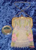 Whiting & Davis Dresden Mesh Floral Purse