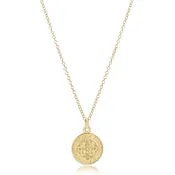16" Necklace Gold Blessing Gold Disc [Gold-N16GBLSGD]