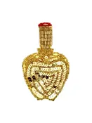 Vintage Sequin Perfume Bottle - Gold Sequins - Gold and Red Glass Beads - 4.25" x 2.5"