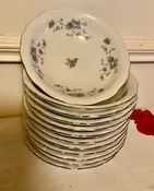 12 Johann Haviland Blue Garland Berry Dessert Bowl Platinum Trim Bavaria Germany