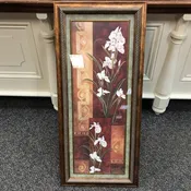 Framed White Orchid Print (43x19)