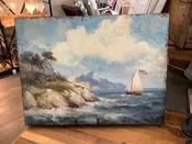 24" Patriotic Sailboat Print