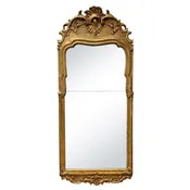 18th – 19th Century Swedish Gustavian Gilded Pinewood Wall Glass Mirror