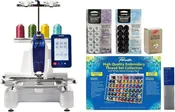 Brother Persona PRS100 Single Needle Embroidery Machine, 6-Piece Thread Set, 20 Bobbins, 100-Piece 75/11 Embroidery Needles, Stabilizer Roll