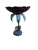 Anglo Indian Bronze Serving Bowl on a Palm Tree Stand