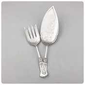 American Sterling Silver Two-Piece Fish Serving Set in "Fontainebleau", Gorham Manufacturing Company, Providence, RI, Patent 1880