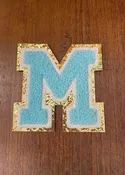 Blue Chenille Glitter Letters