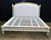 Adélaïde Bed With Rails, Cream and Gold