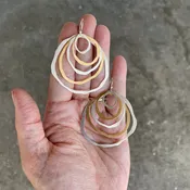 5 layer round rough cut earrings