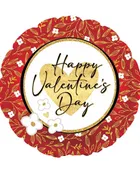 17 inch Happy Valentines Mylar with Gold Heart