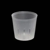 Round Slotted Plastic Pots - Clear & Green