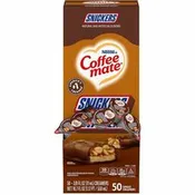 Coffee mate Creamer Snickers Flavor Singles Chocolate, Nut, Caramel, Snickers Flavor - 0.38 fl oz (11 mL) - 1 Serving - 50 Singles/Box - 4 / Carton