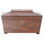19th C. English Rosewood Tea Caddy