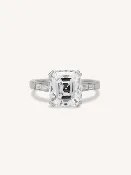 Art Deco 4.43 Carat Square Emerald Cut Diamond Vintage Engagement Ring