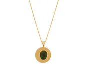 GURHAN Antiquities 24K Gold Real Scarab Pendant Necklace, 15x11mm Real Scarab With 24mm Round Magnifying Glass