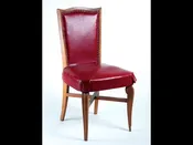 Andre Arbus set of 6 + 2 dining chairs (#1170) — Calderwood Gallery is a world class resource for original French Art Deco furniture. Works by Maurice Dufrene, Jacques Adnet, Ruhlmann, Jallot, Follot, Arbus, Leleu, Dominuque, Subes, Sue et Mare. Art Nouveau, decorative arts, iron works.