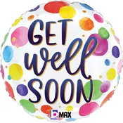 Get Well Watercolor Dots Balloon