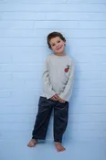 Organic Fruit Salad Long Sleeve Jersey Tee - Grey Marle