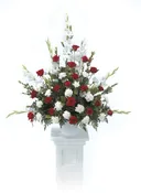 2-20-11 Grande Roses, Carnation & Gladiolus Basket
