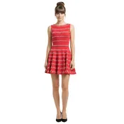 alaïa open knit fit and flare dress
