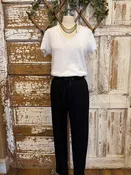 Black Wide-Leg Drawstring Scubba Pants