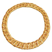 18K Yellow Gold Textured Cable Link Necklace by Georges L’Enfant for Hermès, Serial FL41570