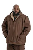 Berne Heartland Men's Hooded Work Coat Sherpa Lined Washed Duck