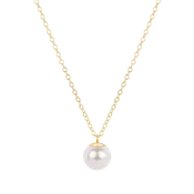 16" Necklace Gold - Classic Pearl 10mm Charm