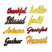 Autumn Sparkling Sentiment | Fall Word Embellishments for Cards, Scrapbooking & Holiday Crafts