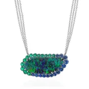 Australian Boulder Opal, Emerald and Sapphire Necklace
