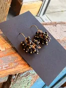 Beaded Cluster Dangle Earrings - Lava