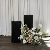 Black Rattan Pedestal Set — Mustard Seed Gardens